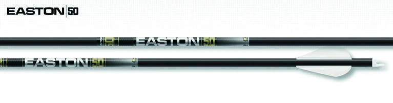 Easton 5.0 50 Grain Arrows with Half Out Inserts – 32”, 6 Pack Available in 300 / 340 / 400 spine.