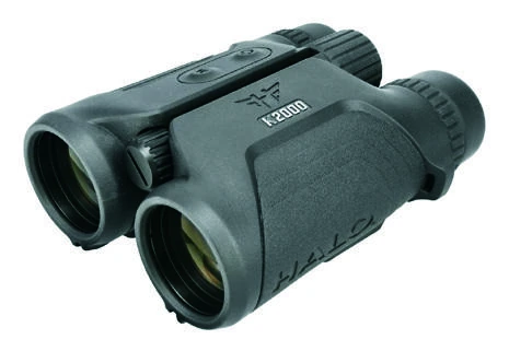 Halo HAL-LRFB IN-2000 10×42 Rangefinder Binocular Integrated laser rangefinder up to 1,000 yards, 10×42 optics with phase-coated prisms, diopter adjustment, ergonomic rubber-armored body.